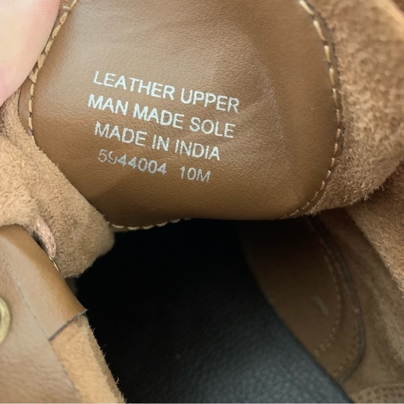 DIBA TRUE Leather booties chestnut Suede lace up chunky ankle boot 10 - Picture 15 of 16